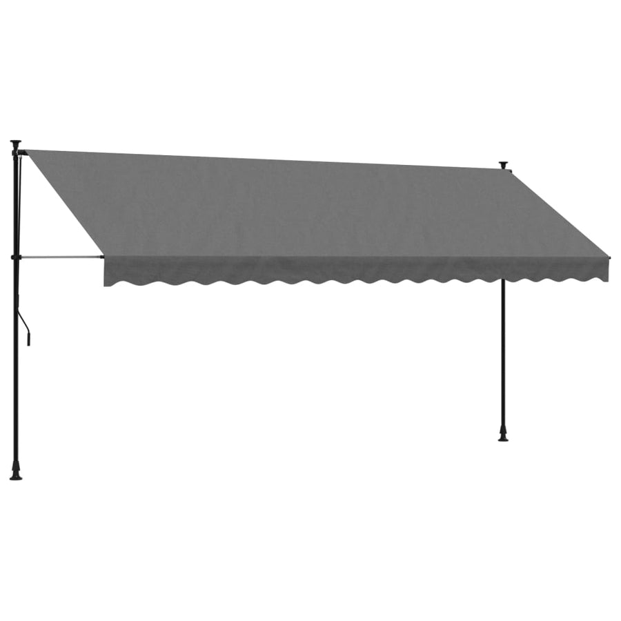 Luifel uittrekbaar 400x150 cm stof en staal antracietkleurig