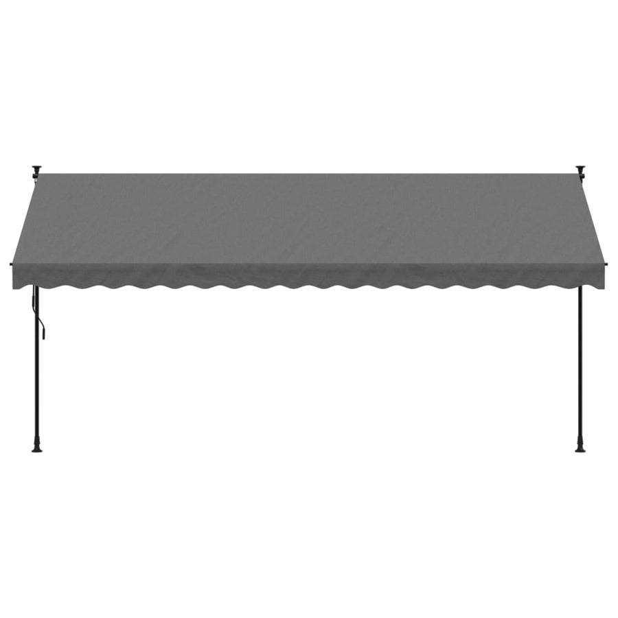 Luifel uittrekbaar 400x150 cm stof en staal antracietkleurig