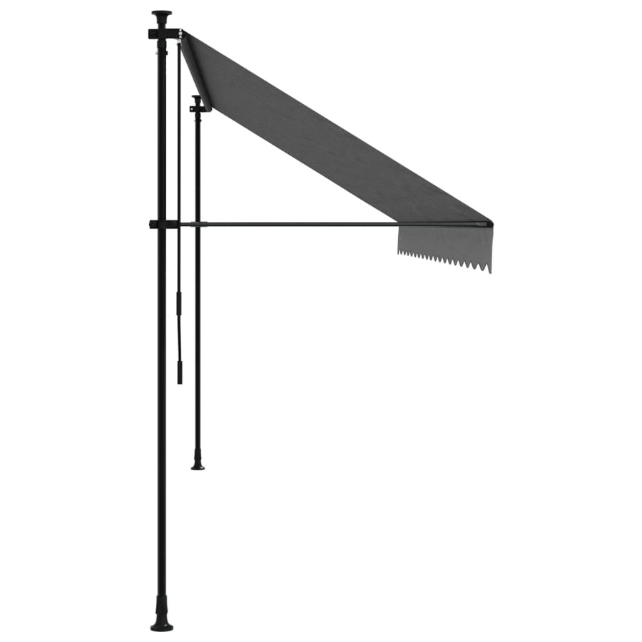 Luifel uittrekbaar 400x150 cm stof en staal antracietkleurig