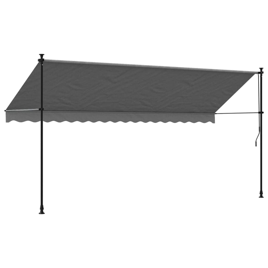 Luifel uittrekbaar 400x150 cm stof en staal antracietkleurig