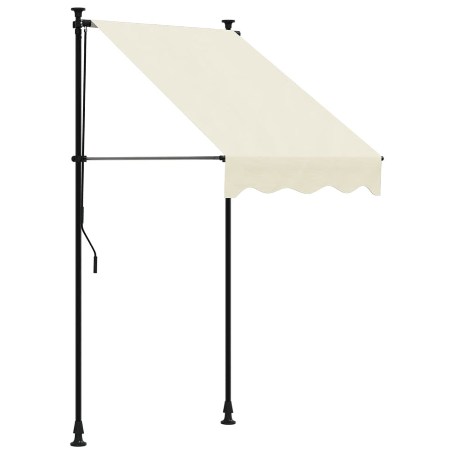 Luifel Uittrekbaar 100X150 Cm Stof En Staal Crèmekleurig