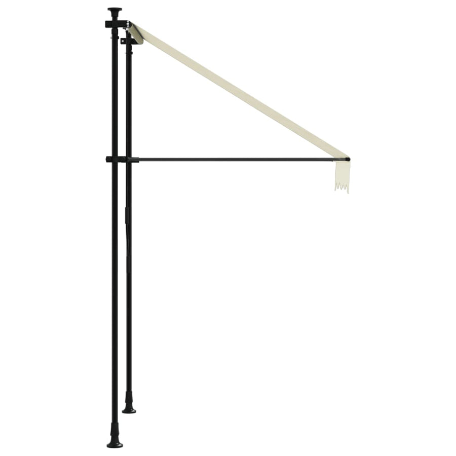 Luifel Uittrekbaar 100X150 Cm Stof En Staal Crèmekleurig