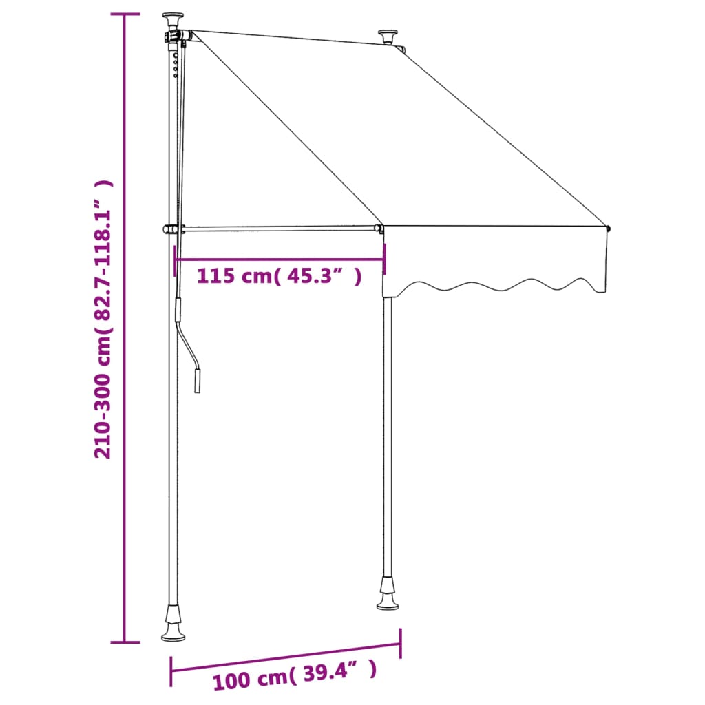Luifel Uittrekbaar 100X150 Cm Stof En Staal Crèmekleurig