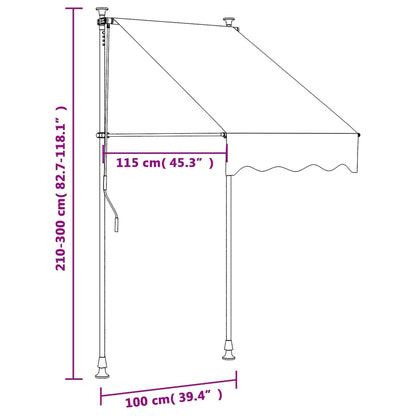 Luifel Uittrekbaar 100X150 Cm Stof En Staal Crèmekleurig