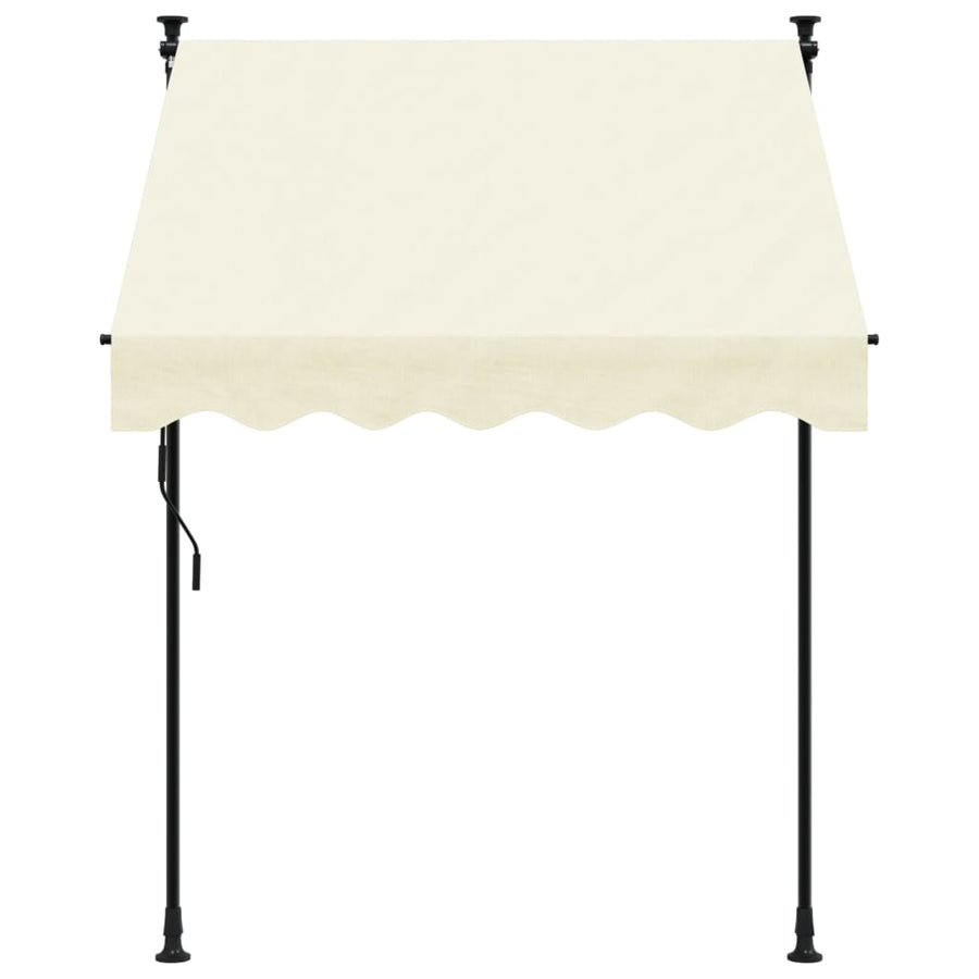 Luifel uittrekbaar 150x150 cm stof en staal crèmekleurig