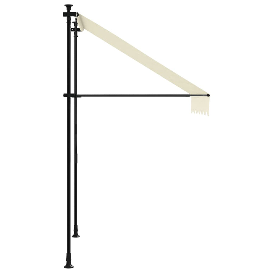 Luifel uittrekbaar 150x150 cm stof en staal crèmekleurig