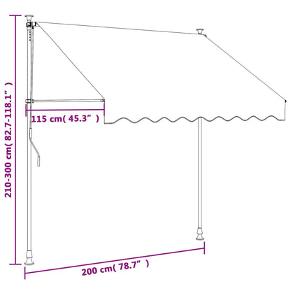 Luifel uittrekbaar 200x150 cm stof en staal crèmekleurig
