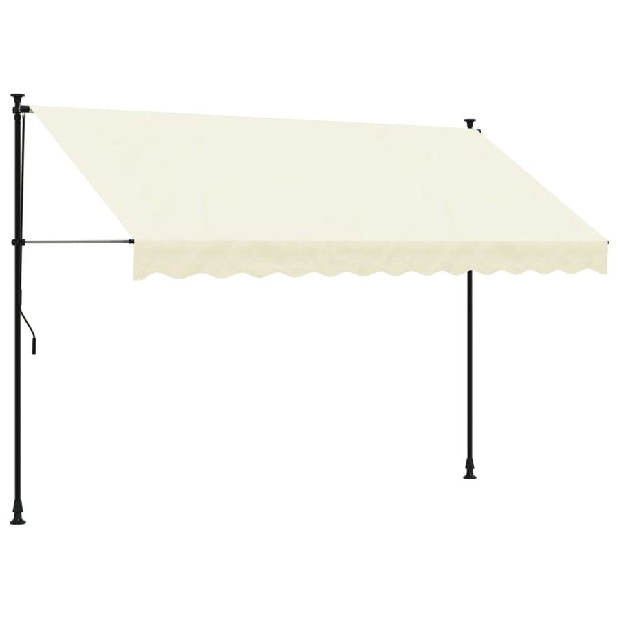 Luifel uittrekbaar 300x150 cm stof en staal crèmekleurig