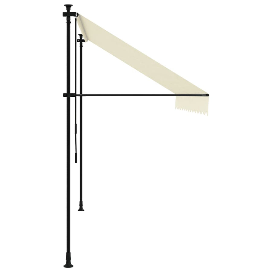 Luifel uittrekbaar 300x150 cm stof en staal crèmekleurig