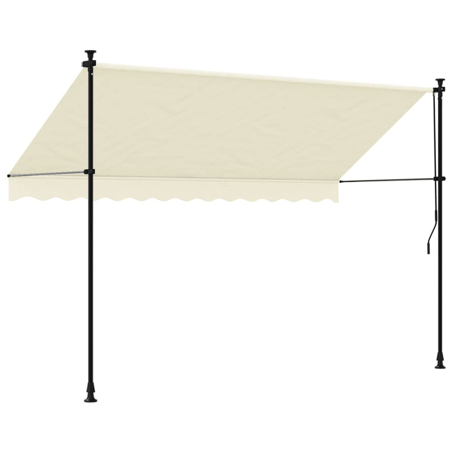 Luifel uittrekbaar 300x150 cm stof en staal crèmekleurig