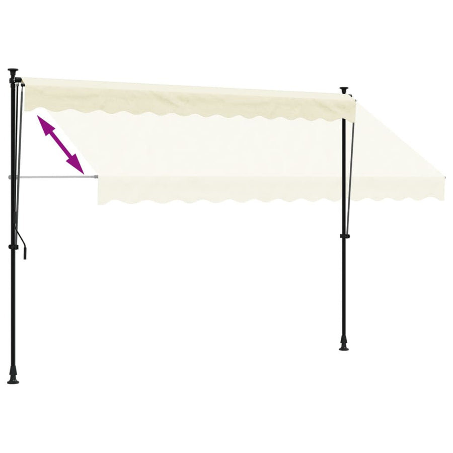 Luifel uittrekbaar 300x150 cm stof en staal crèmekleurig