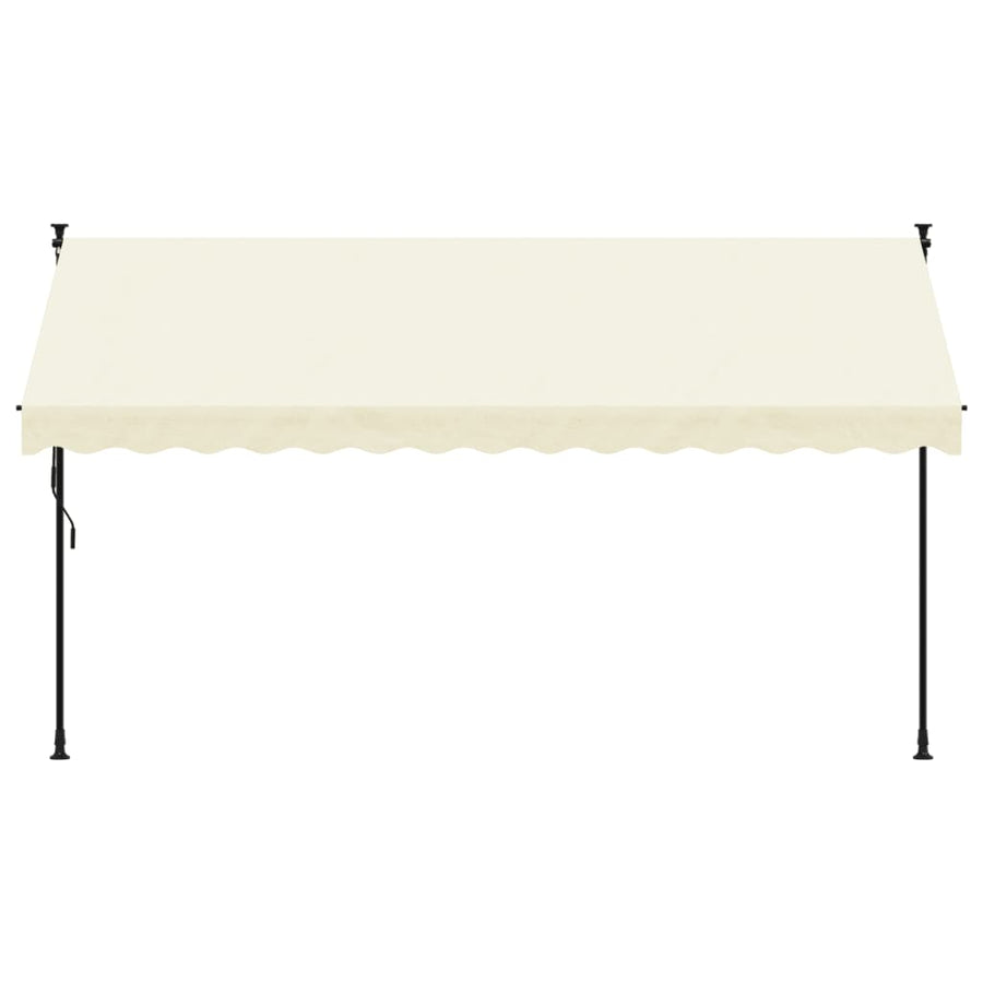 Luifel uittrekbaar 350x150 cm stof en staal crèmekleurig