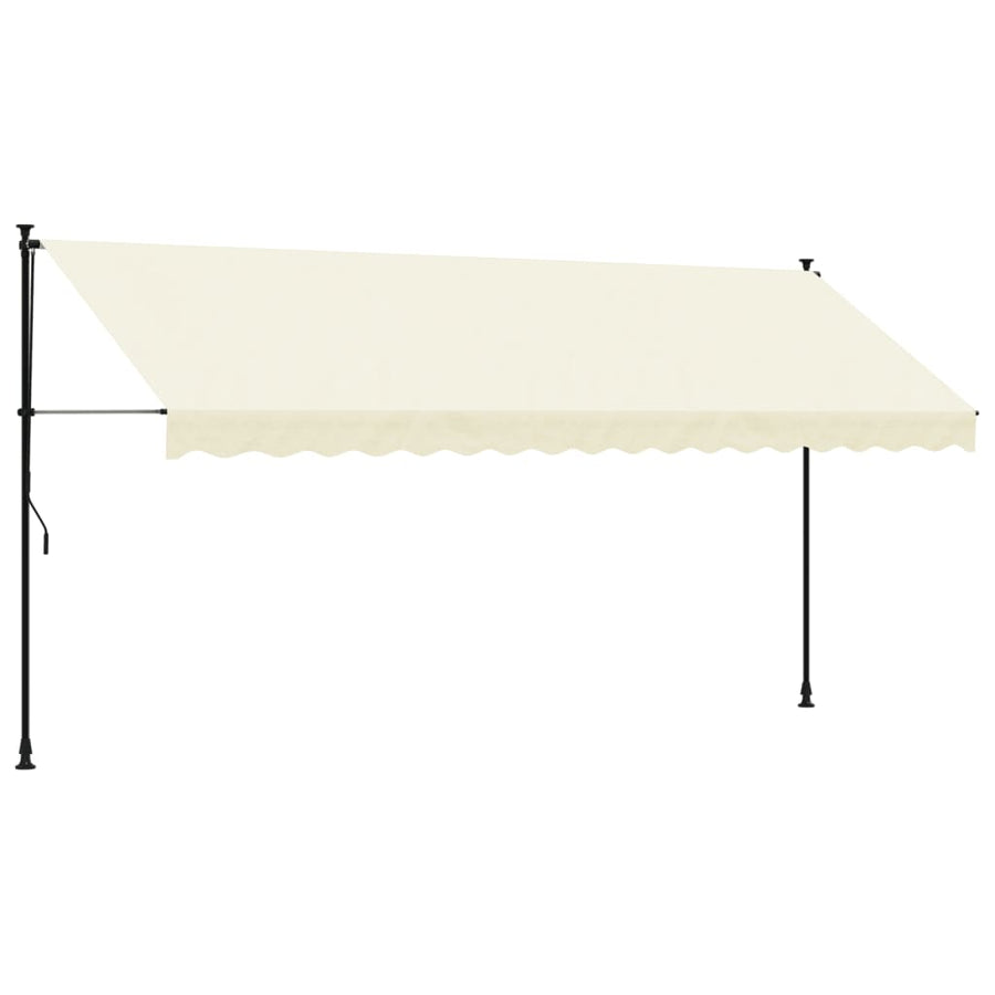 Luifel Uittrekbaar Stof En Staal Kleurig 400 x 150 cm Crème