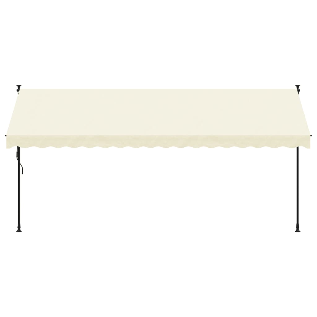 Luifel Uittrekbaar Stof En Staal Kleurig 400 x 150 cm Crème