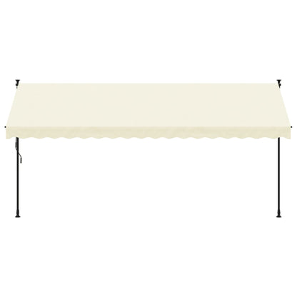 Luifel Uittrekbaar Stof En Staal Kleurig 400 x 150 cm Crème