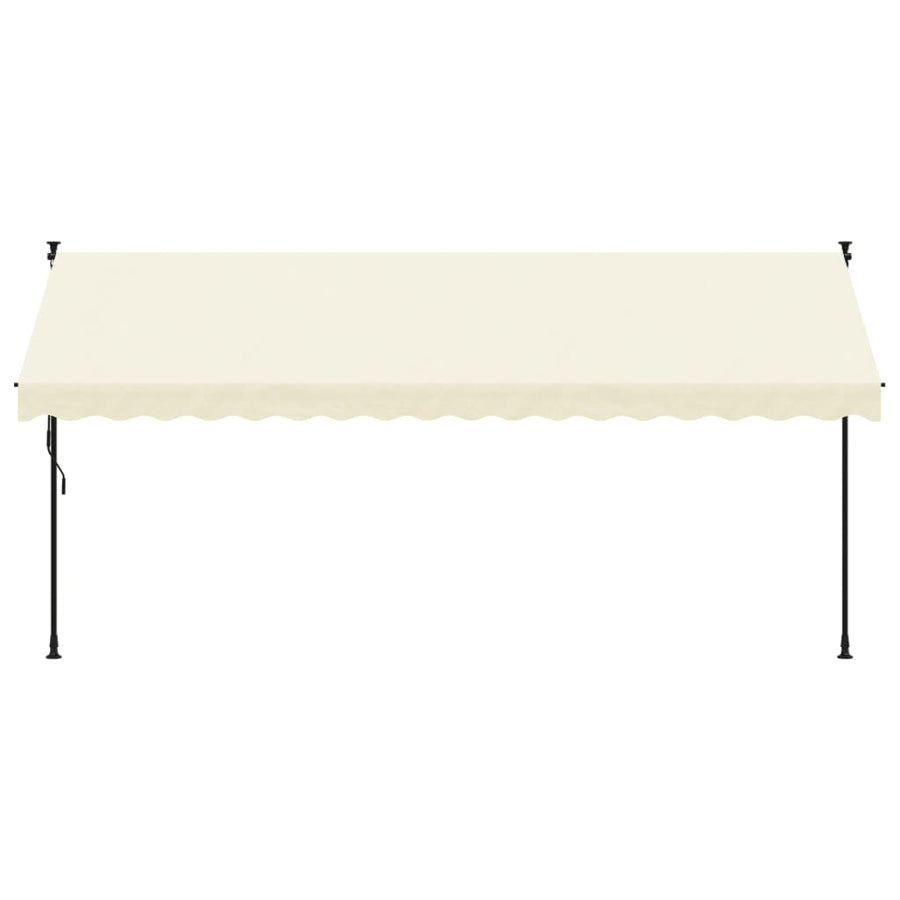 Luifel Uittrekbaar Stof En Staal Kleurig 400 x 150 cm Crème