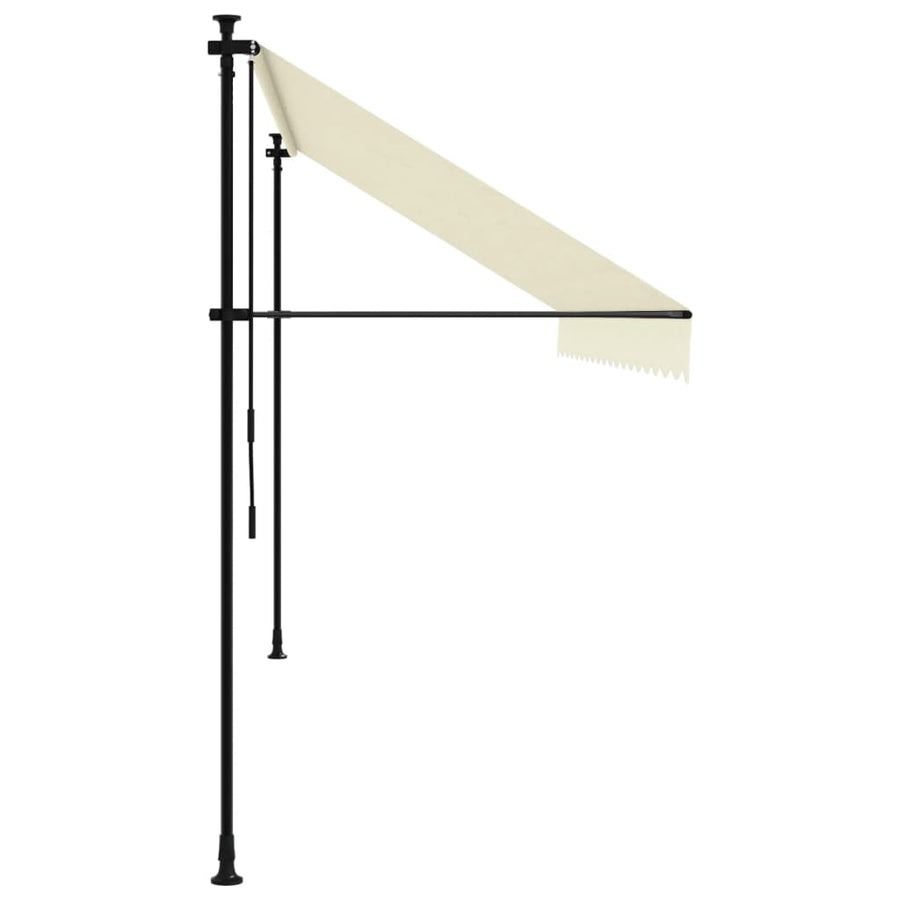 Luifel Uittrekbaar Stof En Staal Kleurig 400 x 150 cm Crème