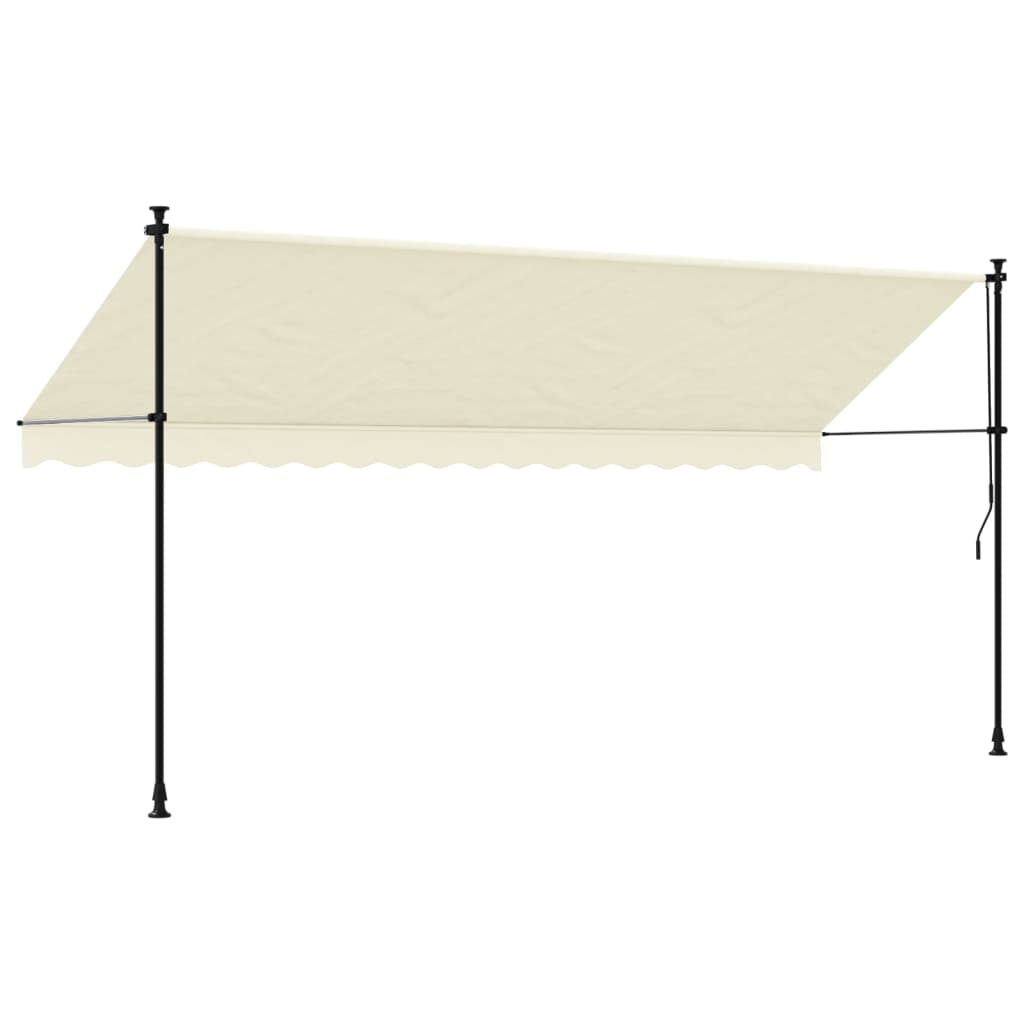 Luifel Uittrekbaar Stof En Staal Kleurig 400 x 150 cm Crème