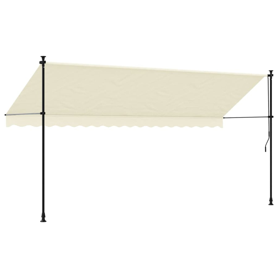 Luifel Uittrekbaar Stof En Staal Kleurig 400 x 150 cm Crème