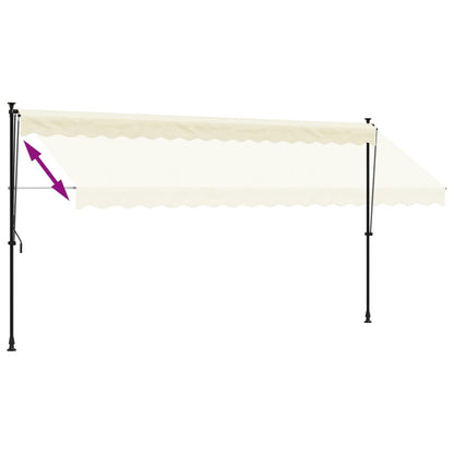 Luifel Uittrekbaar Stof En Staal Kleurig 400 x 150 cm Crème