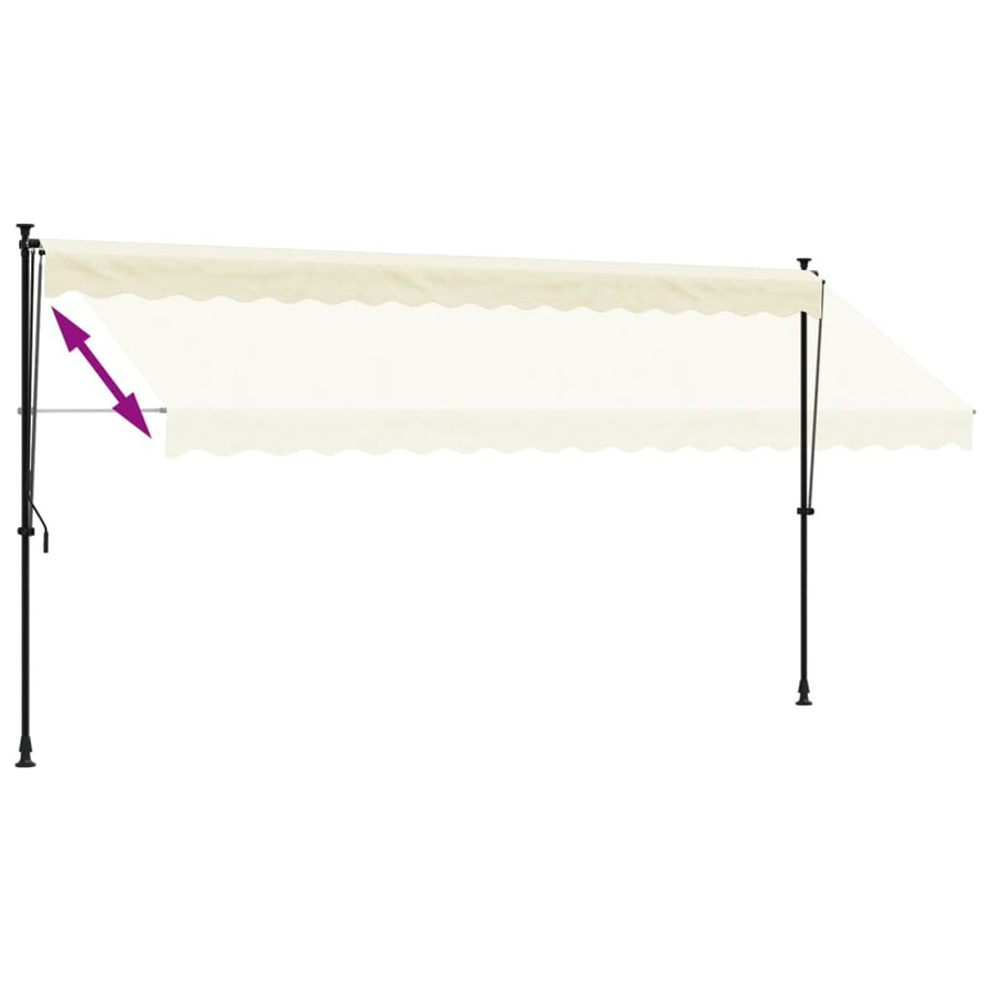 Luifel Uittrekbaar Stof En Staal Kleurig 400 x 150 cm Crème