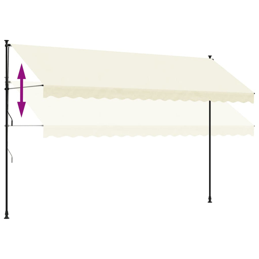 Luifel Uittrekbaar Stof En Staal Kleurig 400 x 150 cm Crème