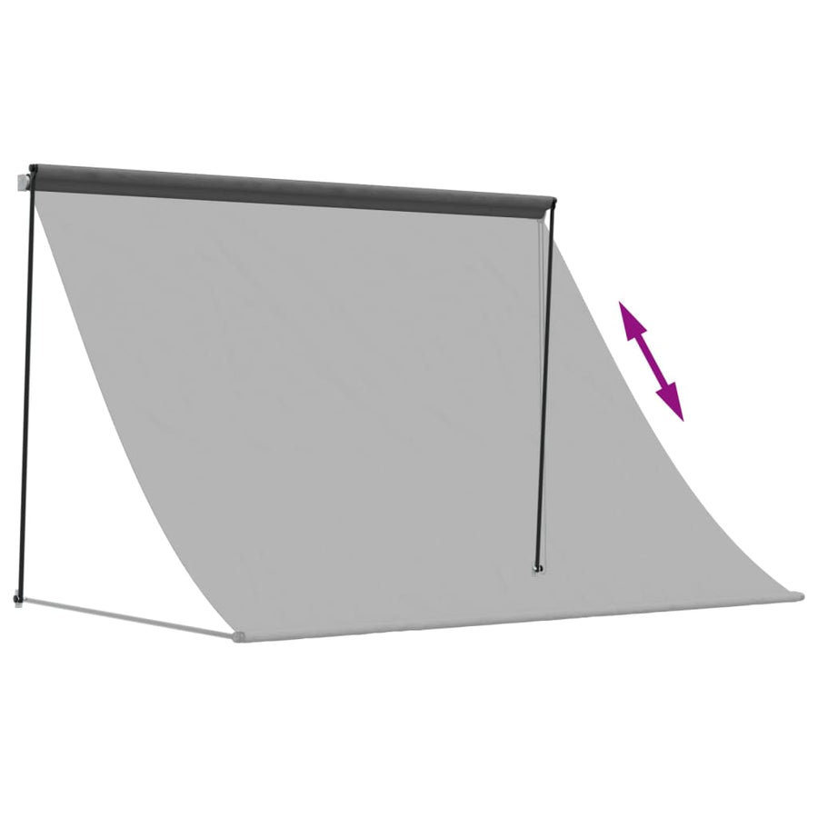 Luifel Uittrekbaar 250X150 Cm Stof En Staal Antracietkleurig