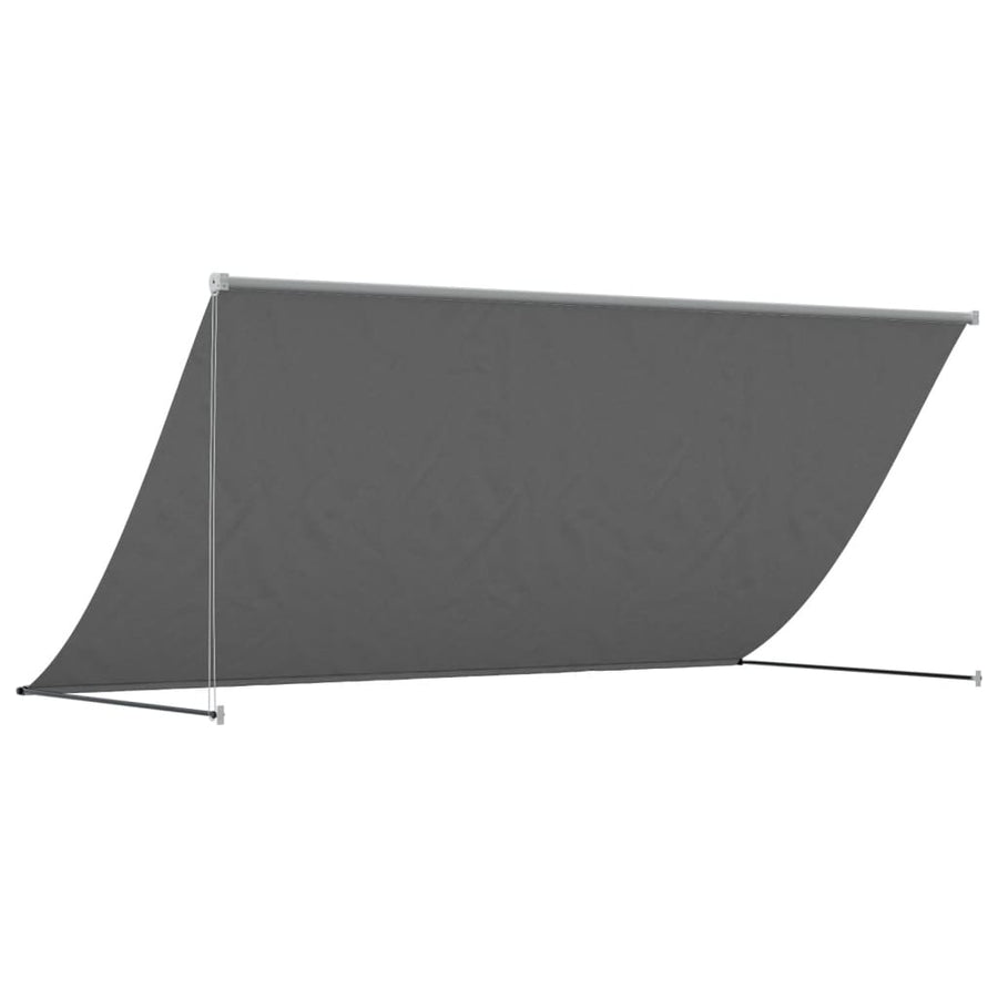 Luifel Uittrekbaar 300X150 Cm Stof En Staal Antracietkleurig Lichtgrijs