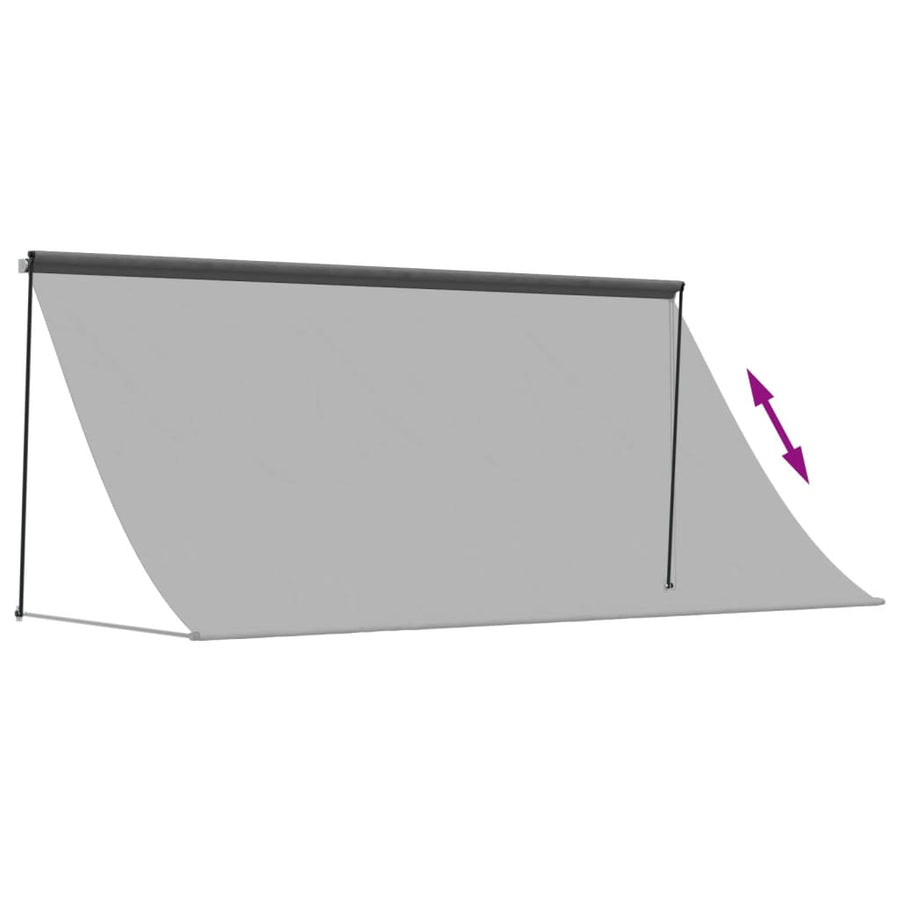 Luifel Uittrekbaar 300X150 Cm Stof En Staal Antracietkleurig Lichtgrijs