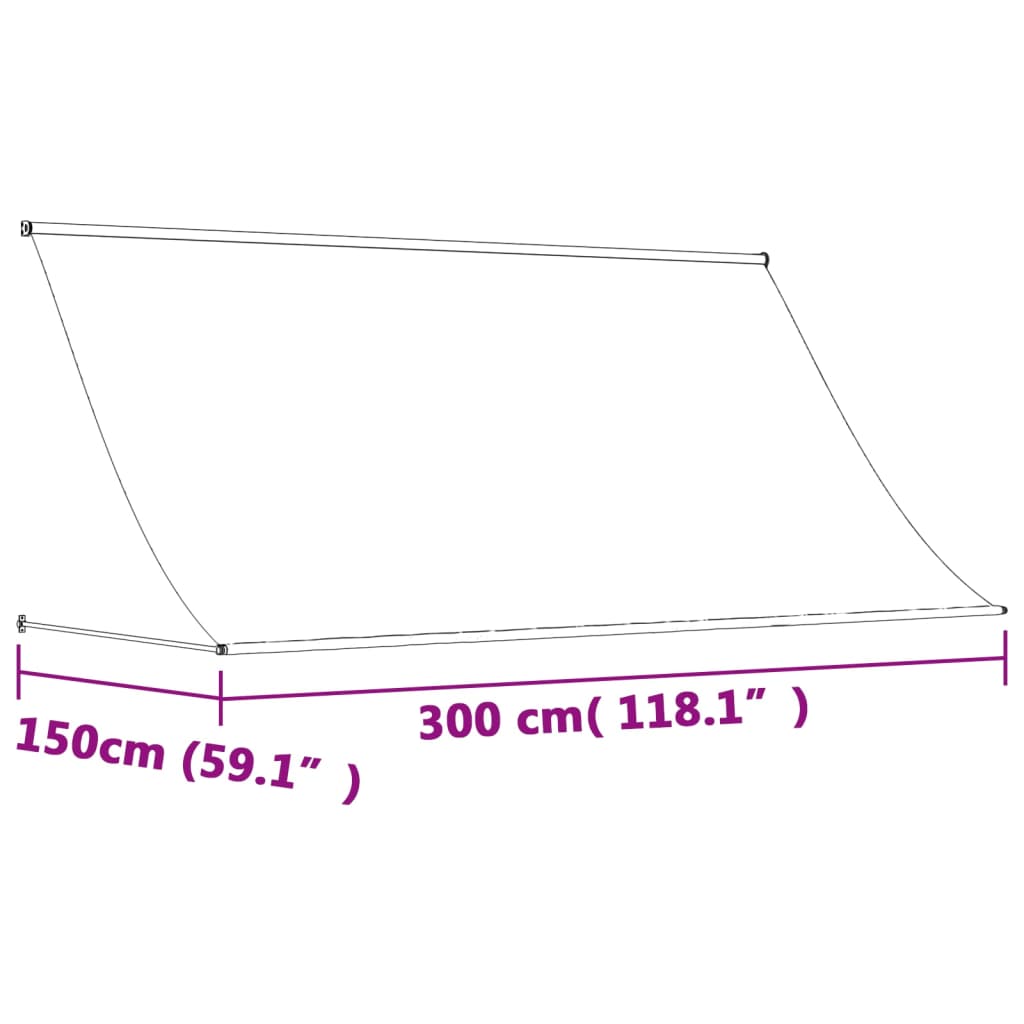 Luifel Uittrekbaar 300X150 Cm Stof En Staal Antracietkleurig Lichtgrijs