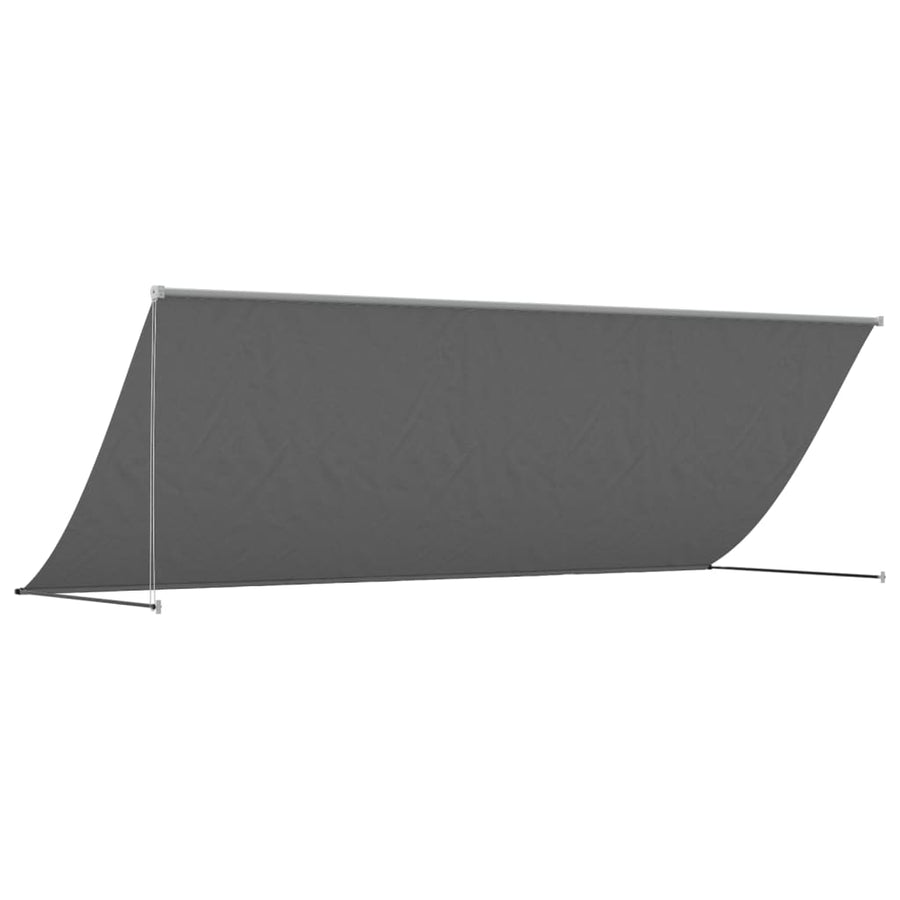 Luifel Uittrekbaar 350X150 Cm Stof En Staal Antracietkleurig Donkerbruin