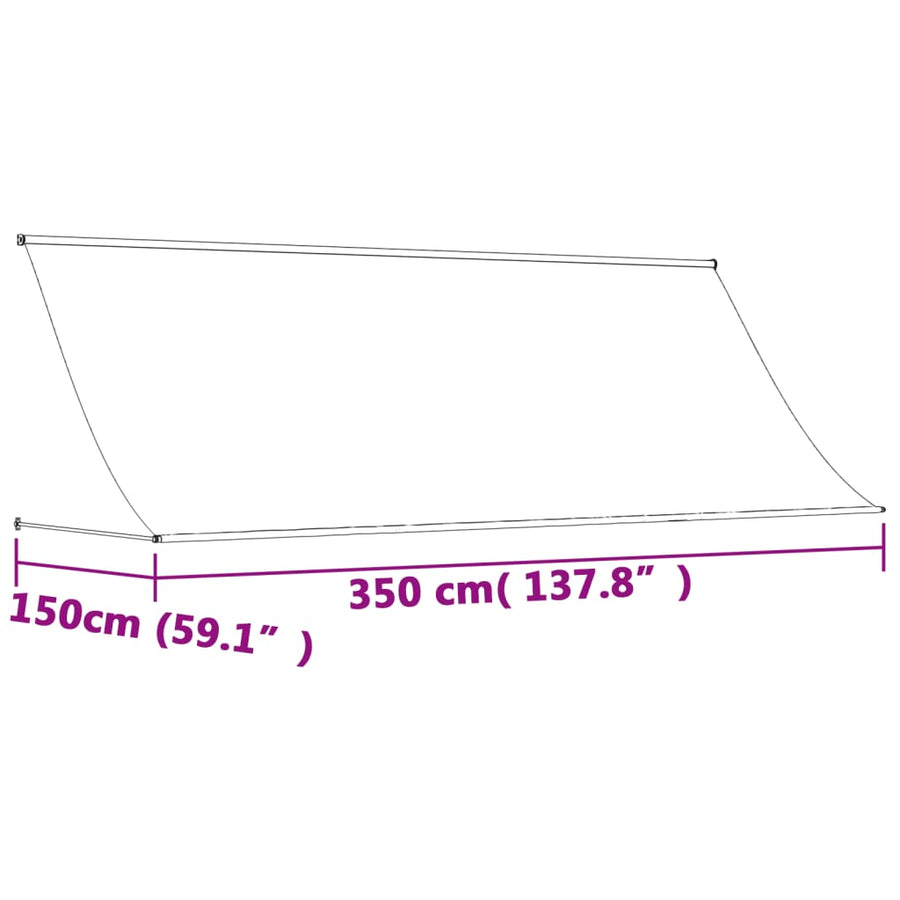 Luifel Uittrekbaar 350X150 Cm Stof En Staal Antracietkleurig Donkerbruin