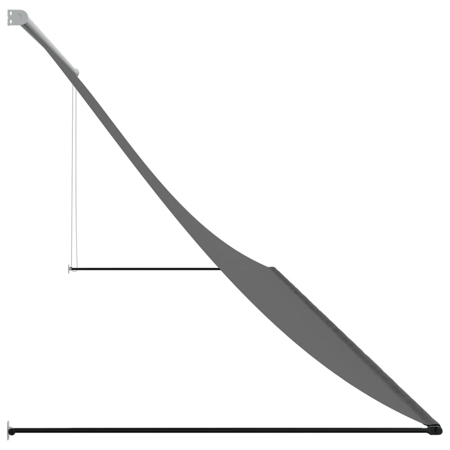 Luifel Uittrekbaar 400X150 Cm Stof En Staal Antracietkleurig Lichtgrijs