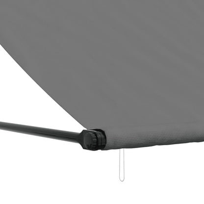Luifel Uittrekbaar 400X150 Cm Stof En Staal Antracietkleurig Lichtgrijs