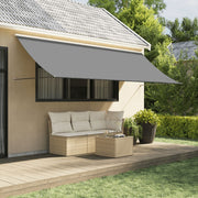 Luifel uittrekbaar 400x150 cm antraciet staal