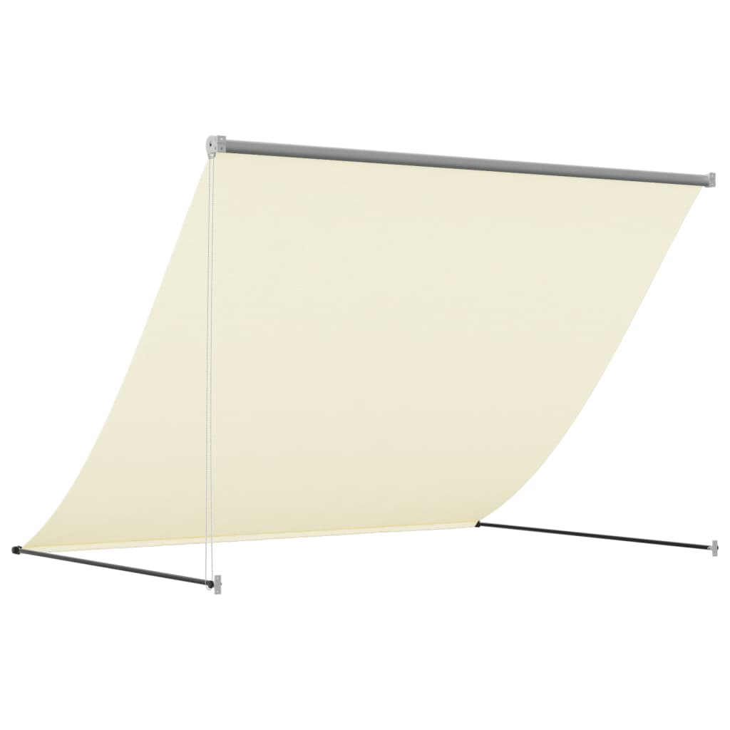 Luifel Uittrekbaar 250X150 Cm Stof En Staal Crèmekleurig Donkerbruin
