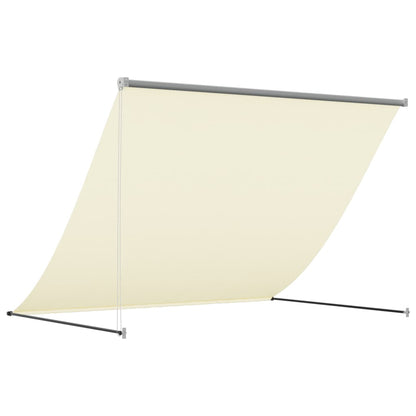 Luifel Uittrekbaar 250X150 Cm Stof En Staal Crèmekleurig Donkerbruin