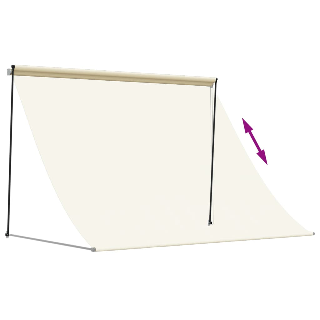 Luifel Uittrekbaar 250X150 Cm Stof En Staal Crèmekleurig Donkerbruin