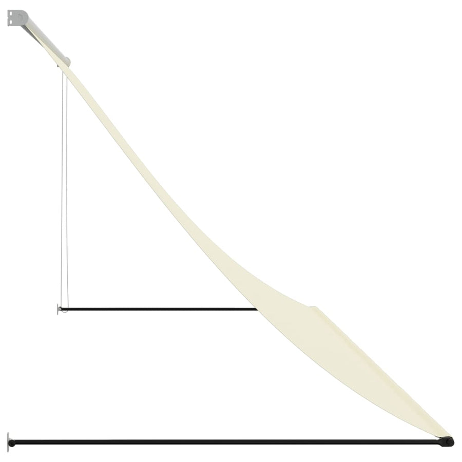 Luifel Uittrekbaar 300X150 Cm Stof En Staal Crèmekleurig Lichtgrijs