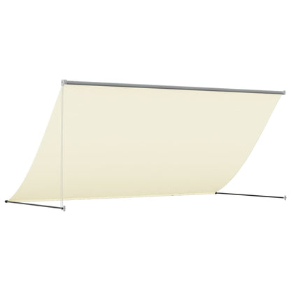 Luifel Uittrekbaar 300X150 Cm Stof En Staal Crèmekleurig Lichtgrijs