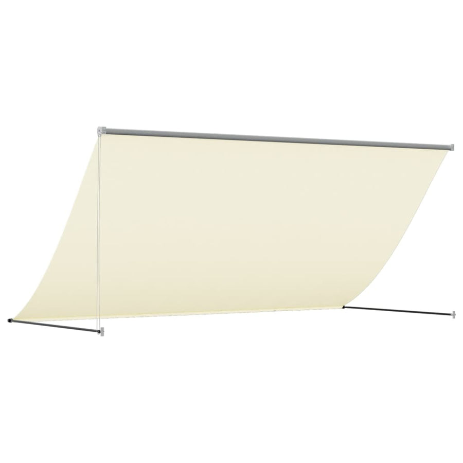 Luifel Uittrekbaar 300X150 Cm Stof En Staal Crèmekleurig Lichtgrijs