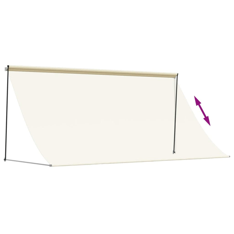 Luifel Uittrekbaar 300X150 Cm Stof En Staal Crèmekleurig Lichtgrijs