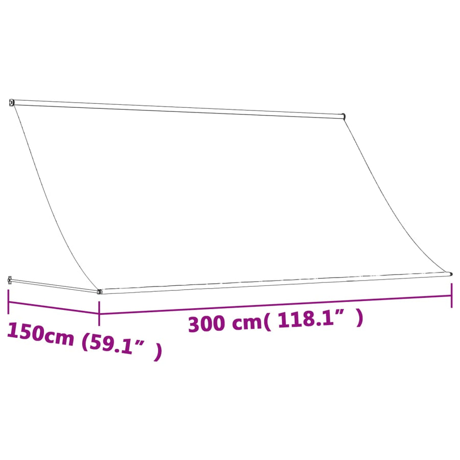 Luifel Uittrekbaar 300X150 Cm Stof En Staal Crèmekleurig Lichtgrijs