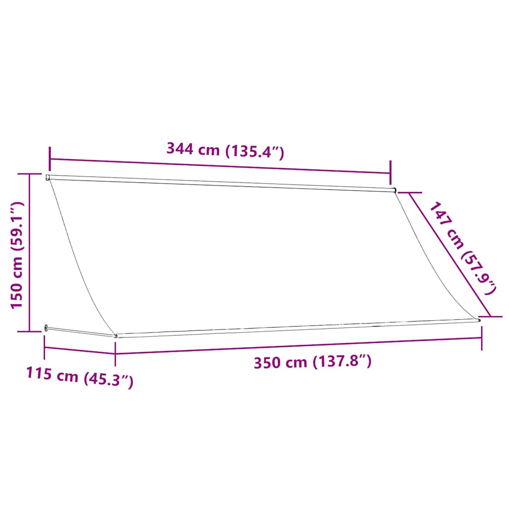 Luifel Uittrekbaar Stof En Staal Kleurig 350 x 150 cm