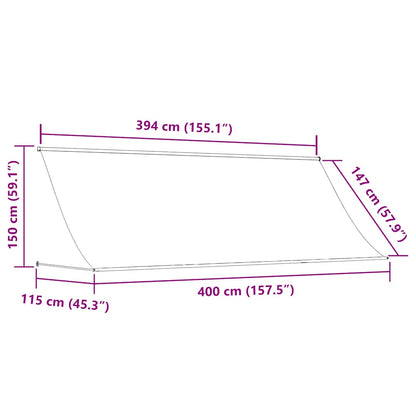 Luifel Uittrekbaar Stof En Staal Kleurig 400 x 150 cm