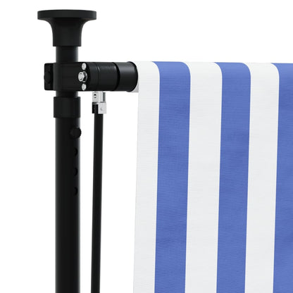 Rolgordijn voor buiten 100x270 cm stof en staal blauw en wit