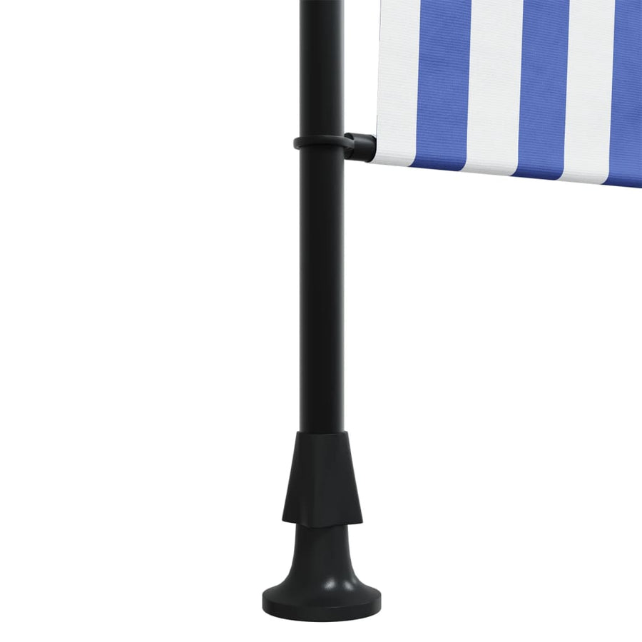 Rolgordijn voor buiten 120x270 cm stof en staal blauw en wit