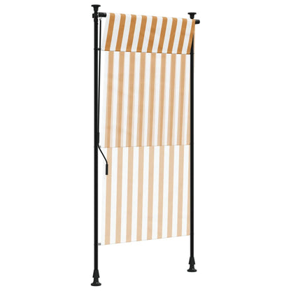 Rolgordijn voor buiten 100x270 cm stof en staal oranje en wit