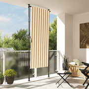 Rolgordijn buiten 100x270 cm oranje wit stof staal