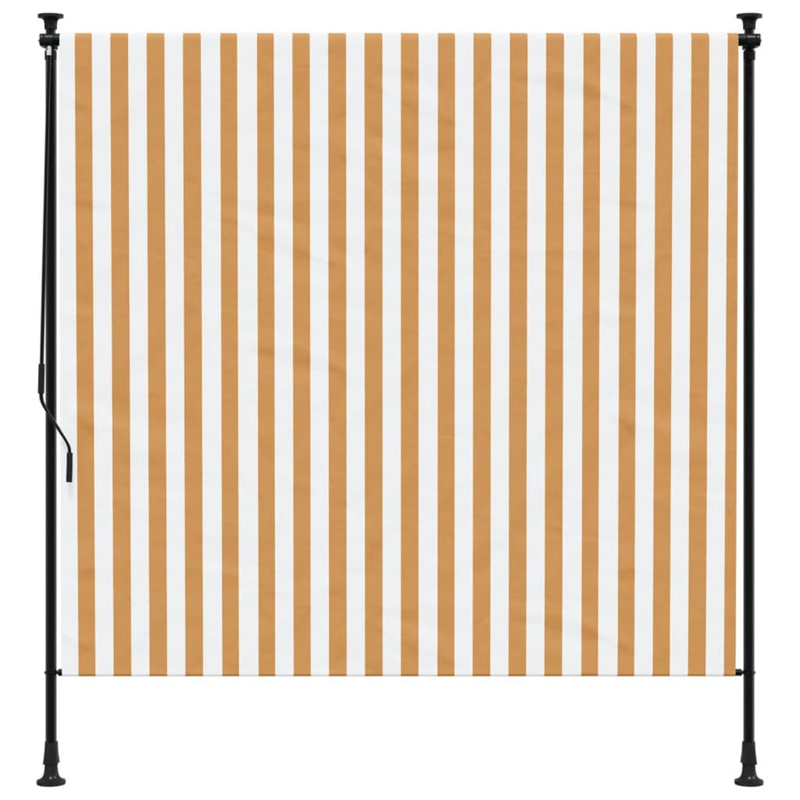 Rolgordijn voor buiten 150x270 cm stof en staal oranje en wit